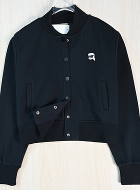 思琪女装2511/24 美系K尔腹绒螺纹立领摁扣休闲运动短款长袖卫衣