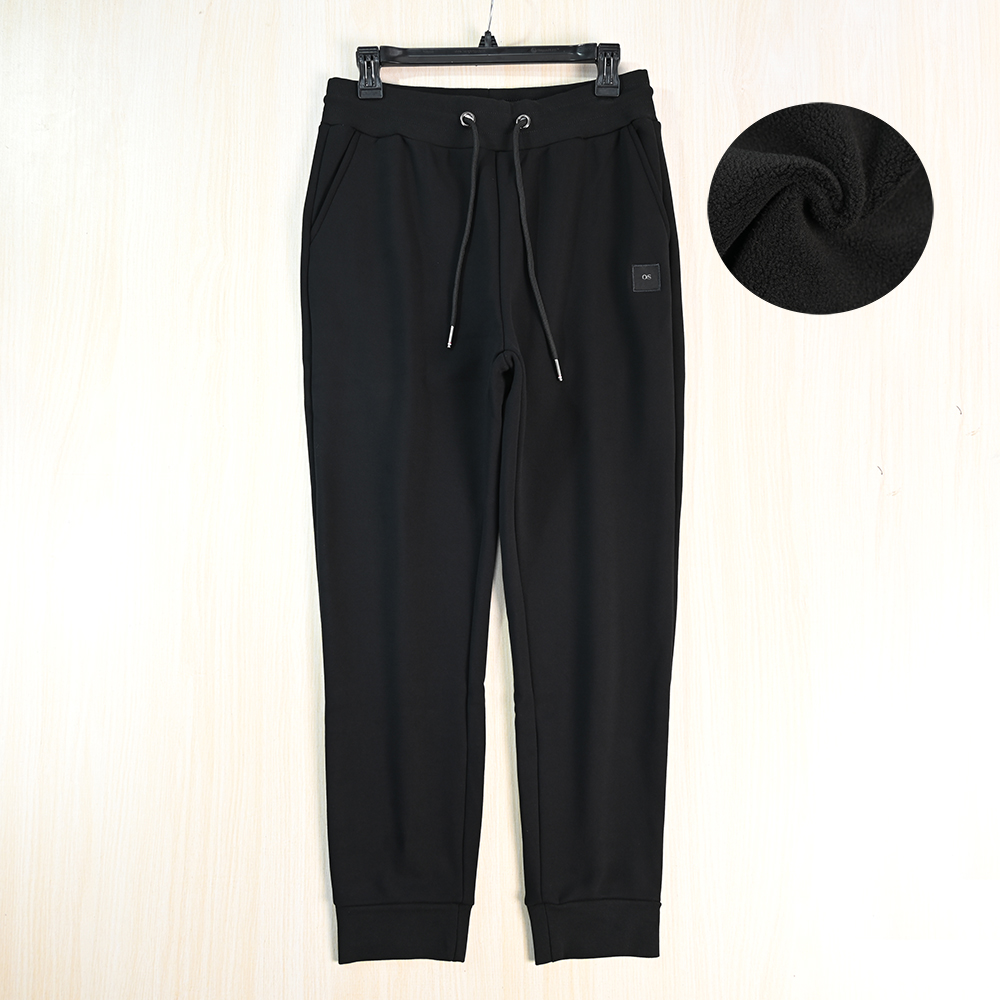 加绒加厚刺绣贴布字母修身卫裤