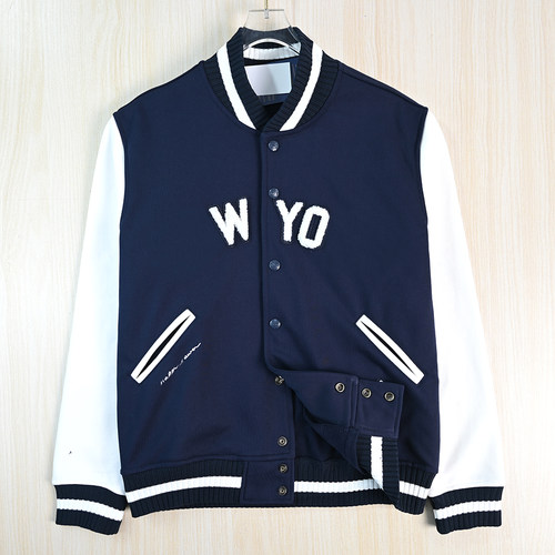 联名款植绒字母腹绒针织棒球服