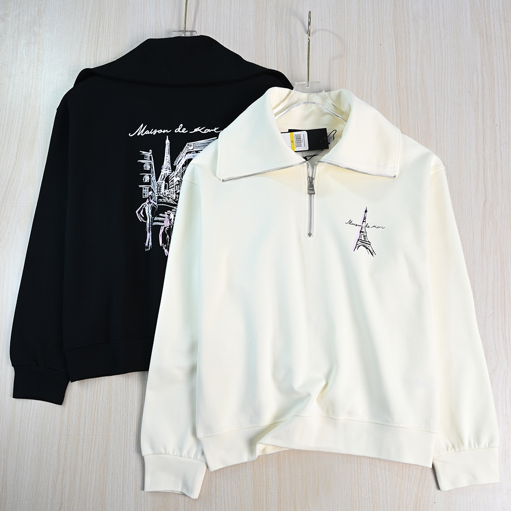 半拉链大翻领宽松休闲长袖卫衣