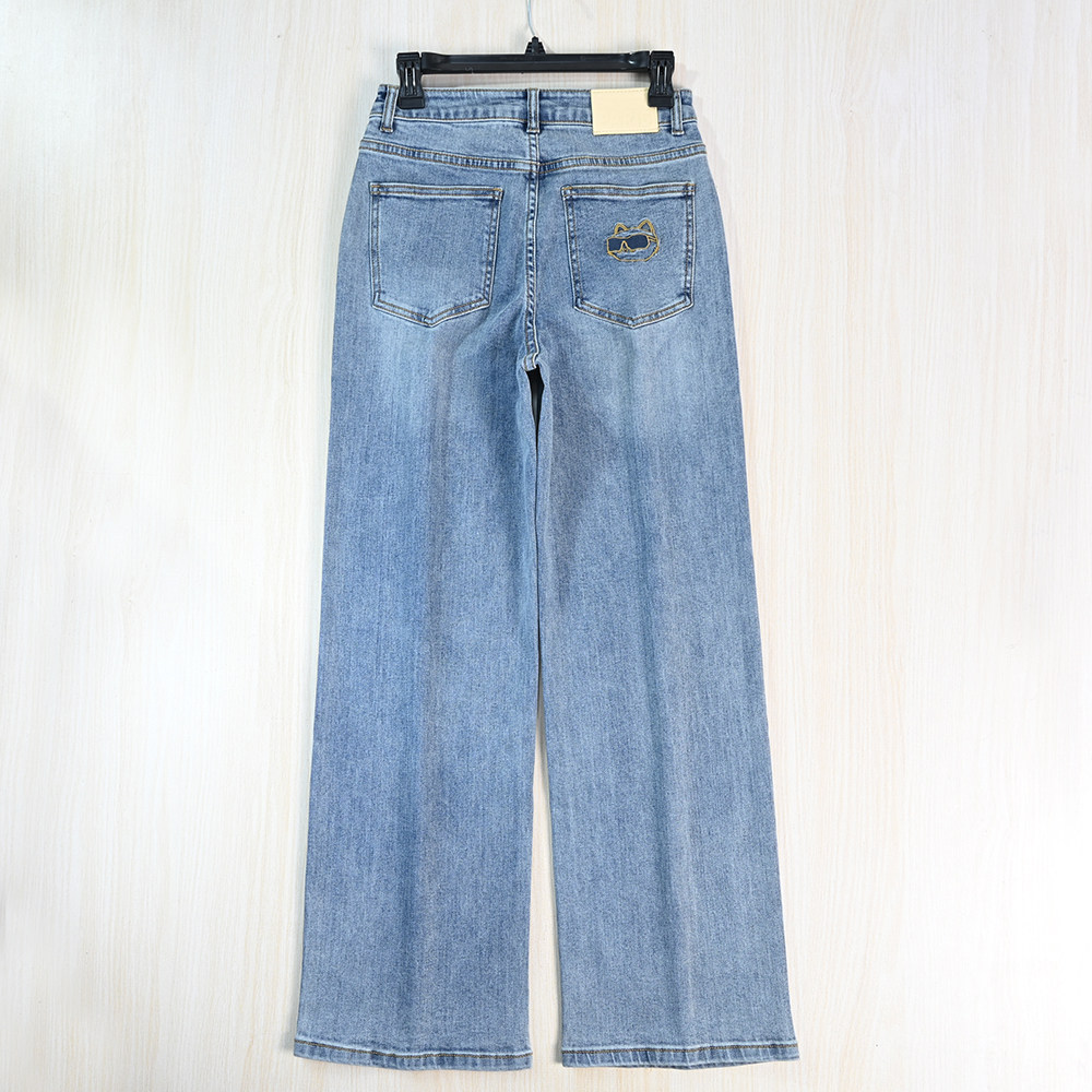 思琪女装251/5 美系K早春水洗弹力棉高腰直筒休闲牛仔长裤