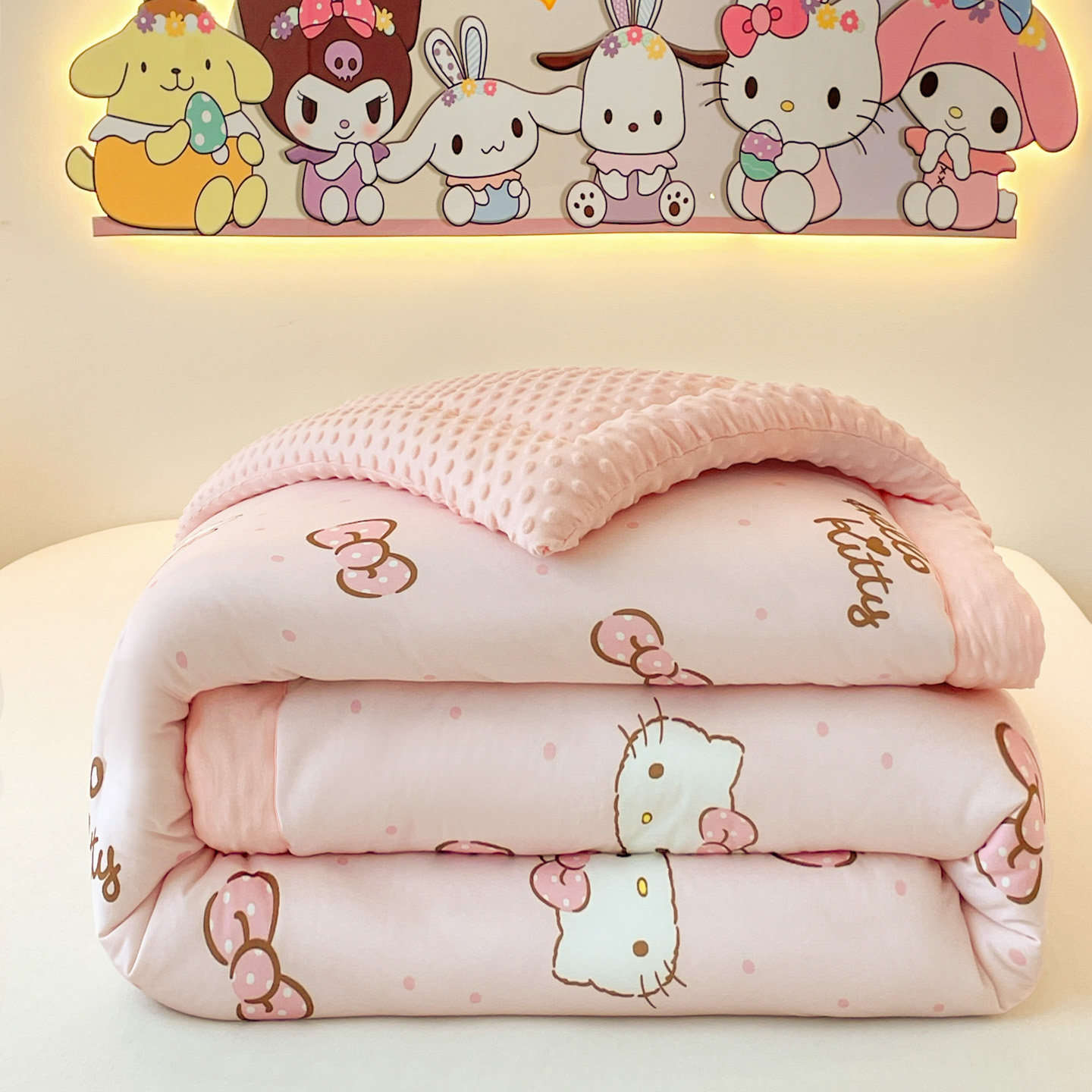 2025秋冬卡通儿童豆豆被春秋被加厚冬被子宝宝幼儿园豆豆绒被芯褥