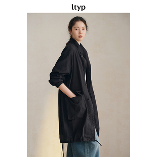 ltyp旅途原品【5折微瑕】皱感工装风衣外套 立领通勤设计感大衣女