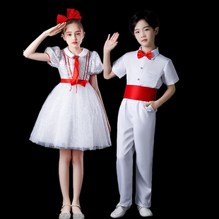 儿童大合唱服装幼儿园亮片舞蹈蓬蓬裙中小学生诗歌朗诵歌咏演出服
