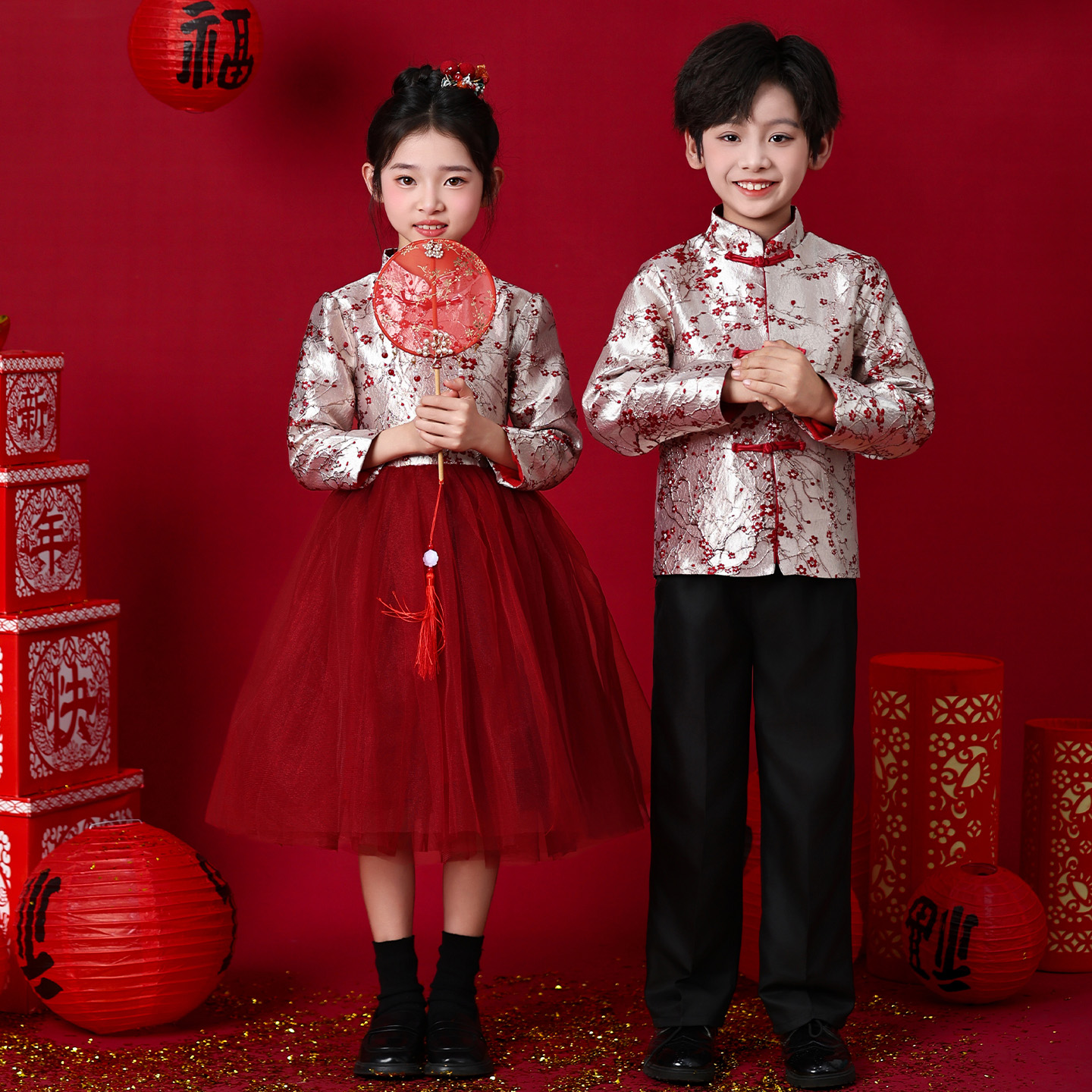 儿童合唱服演出服拜年服