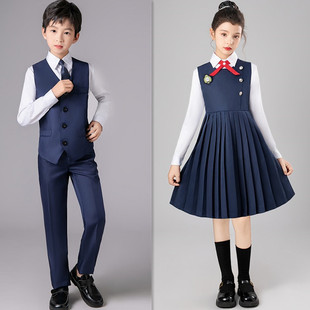元旦儿童演出服中小学生诗歌朗诵合唱表演服初中生主持人演讲礼服