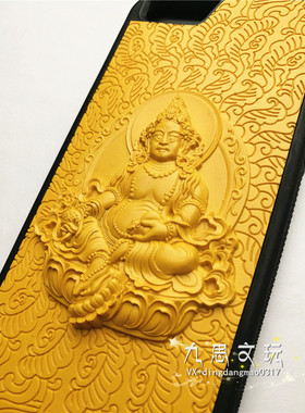 漆雕大漆雕漆剔红 漆器手机壳 黄财神 iPhone6/7/8plus/13ProMAX