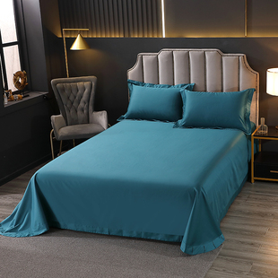 纯棉床单纯色高端全棉长绒棉圆角双人床纯色轻奢简约100床上用品