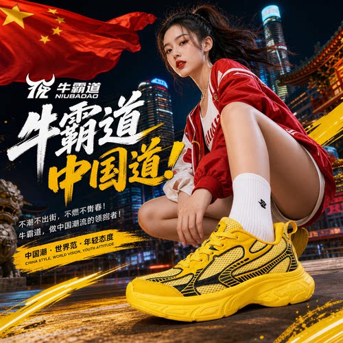 牛霸道秋季新款健身健步鞋一脚蹬快穿闪穿鞋跳舞鞋广场舞鞋260171