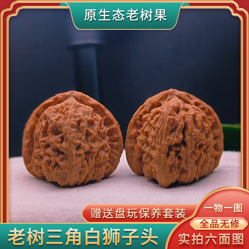 三角白狮子头文玩核桃精品收藏级