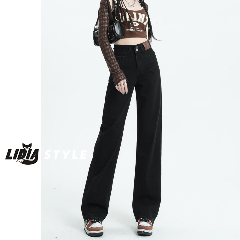 黑色高腰直筒牛仔裤女夏季2025新款显瘦小个子阔腿裤加长拖地裤子,女装/女士精品,牛仔裤,淘宝优惠券,粉丝福利购,淘宝优惠卷