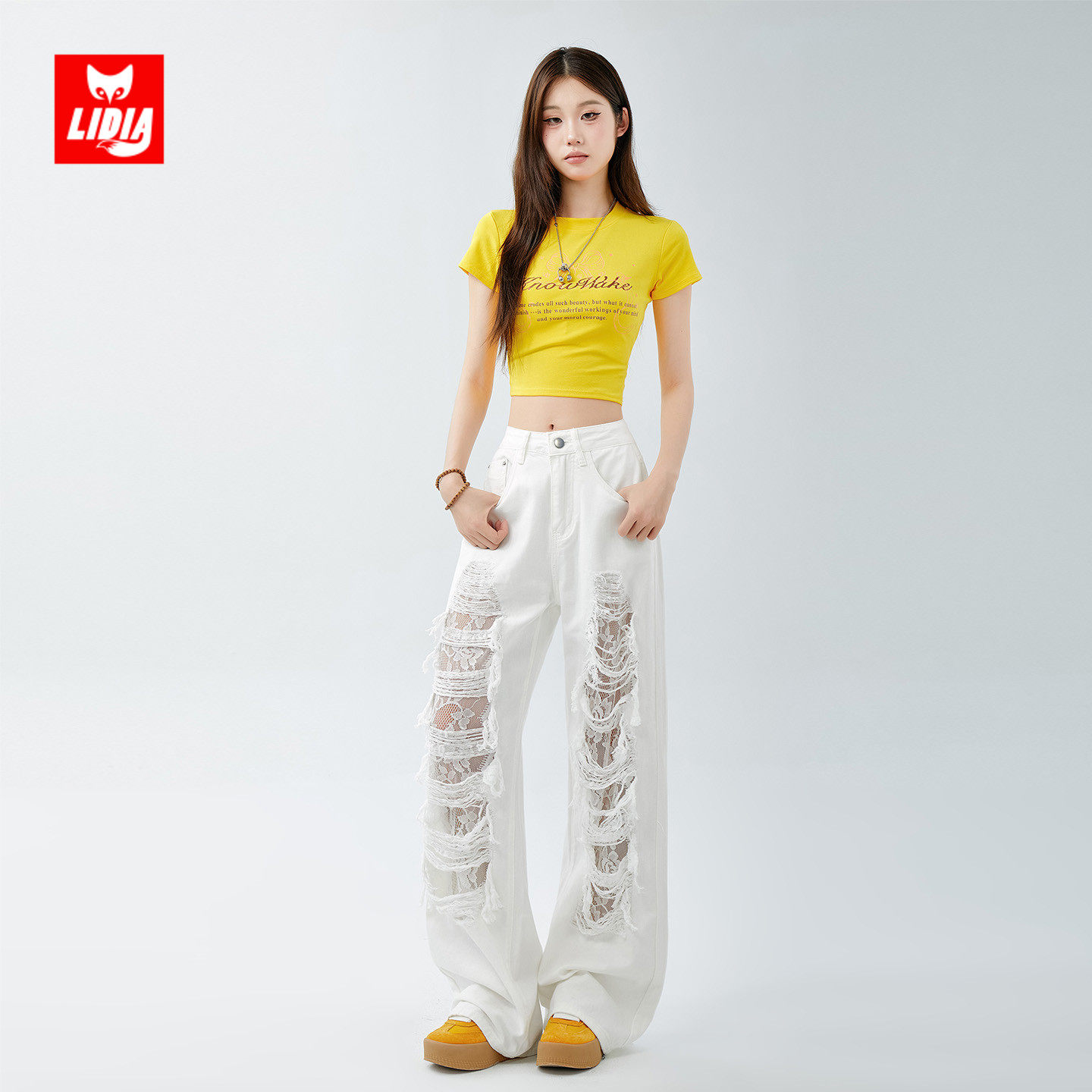 白色蕾丝破洞阔腿牛仔裤女秋冬2025新款高腰宽松显瘦设计感直筒裤,女装/女士精品,牛仔裤,淘宝优惠券,粉丝福利购,淘宝优惠卷