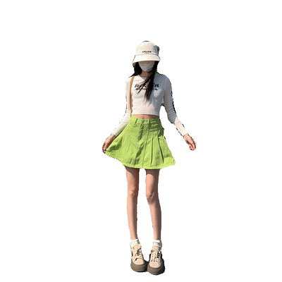 绿色短裙半身裙女2024年新款