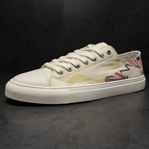 板鞋男高端真皮休闲帆布鞋简约青年时尚潮鞋透气百搭单鞋潮流男鞋