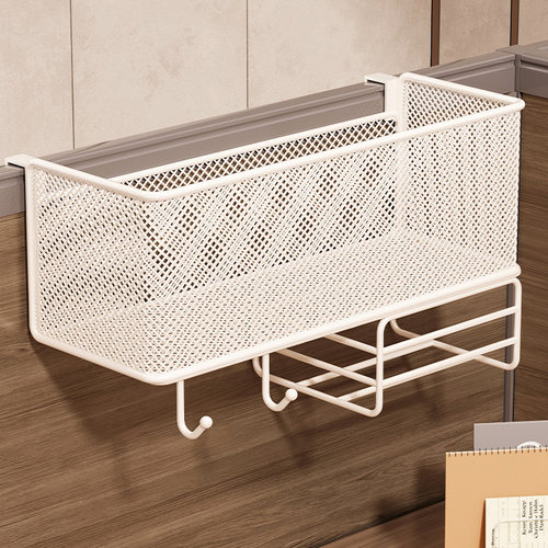 办公室屏风收纳置物架工位隔板桌面挂篮整理挂架壁铁艺挂式纸巾盒