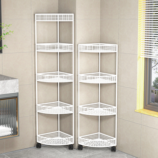 卫生间一体放东西的置物架浴室护肤品三角架子厕所墙角落地洗衣液