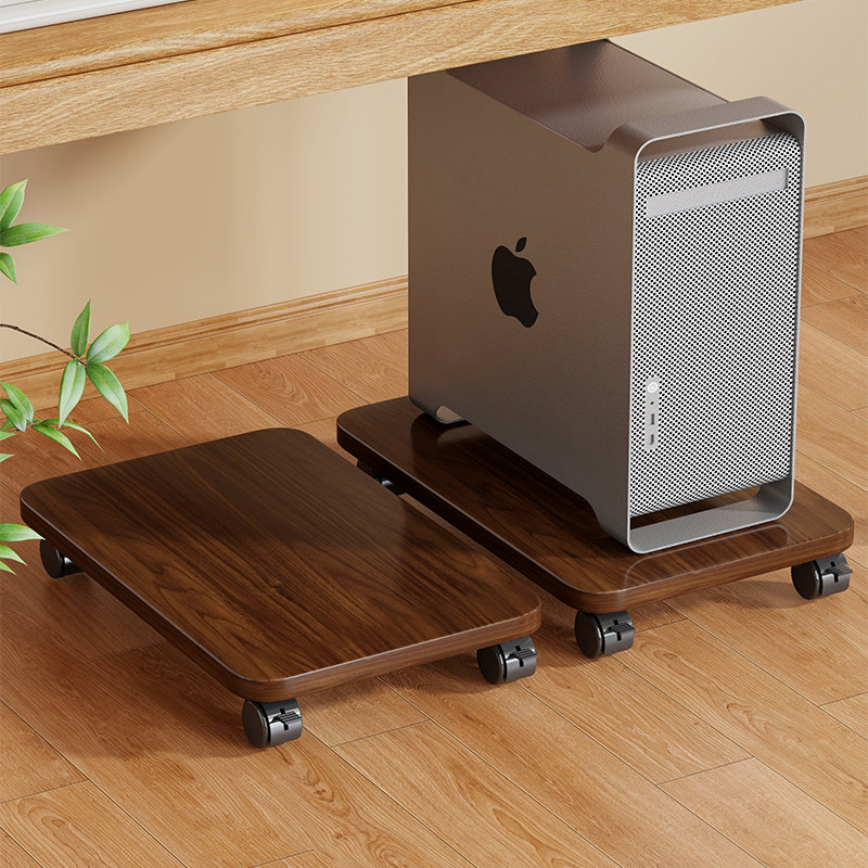 实木主机托 托架台式电脑机箱放置架托 托盘底座增高架置物架带轮