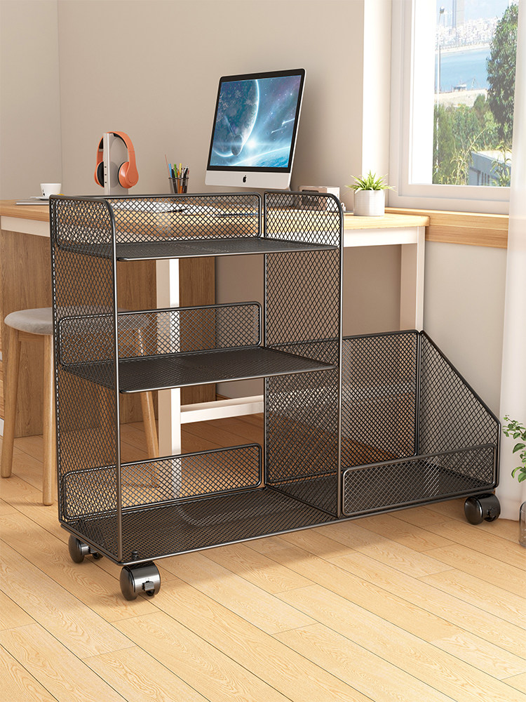 桌下书本书包置物架整理可移动书箱学生教室用桌面放书收纳盒书架