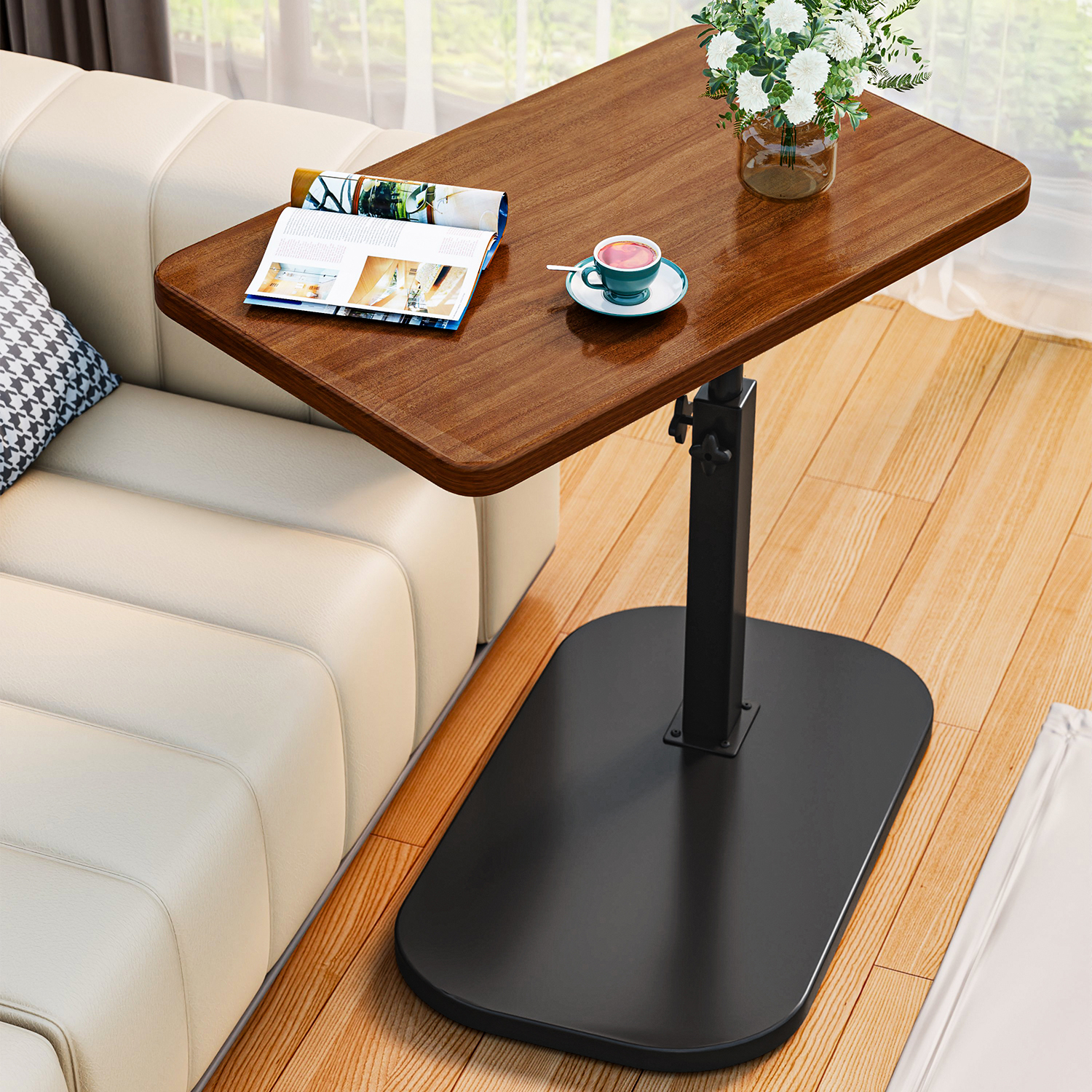 可移动升降床头柜折叠置物架宿舍办公简约床边几沙发小桌子