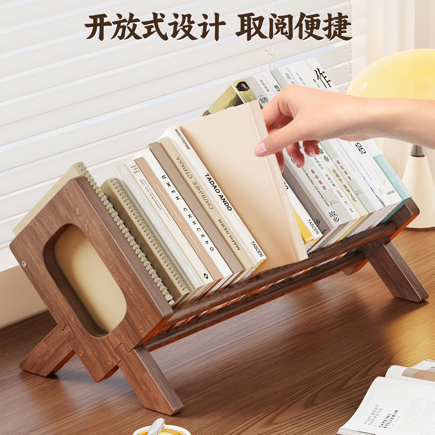 家用实木学生桌上收纳书架桌面书立架简易储物架子收纳阅读架图片
