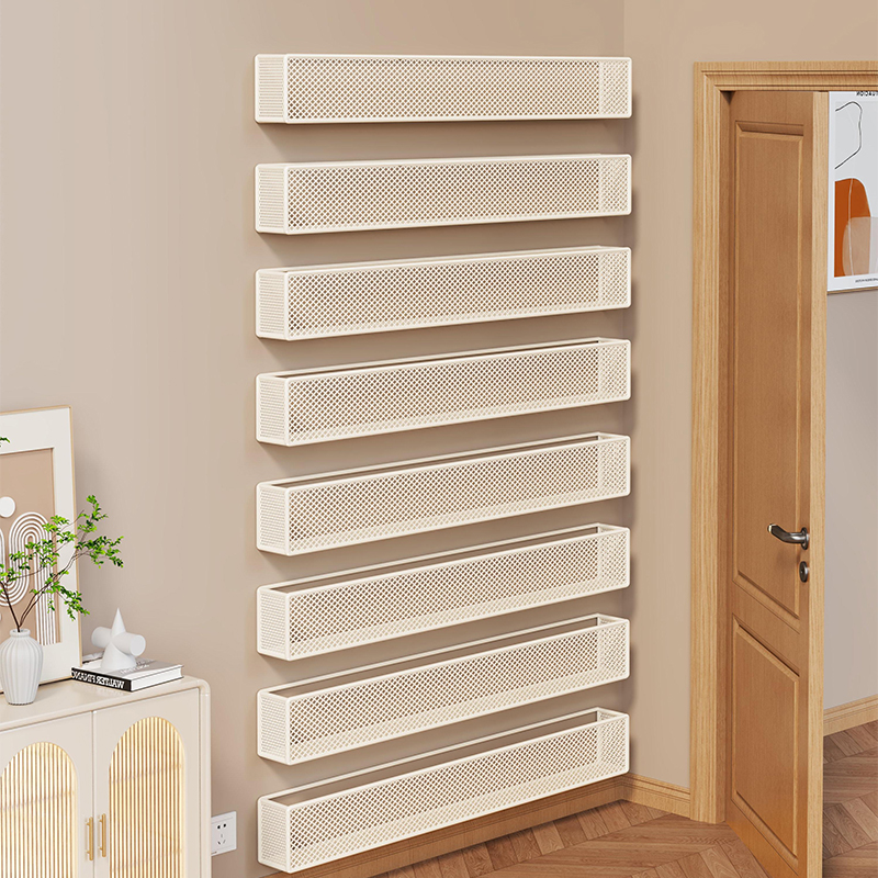 墙上书架门后超窄简易铁艺儿童绘本书本整理架壁挂式储物收纳架子