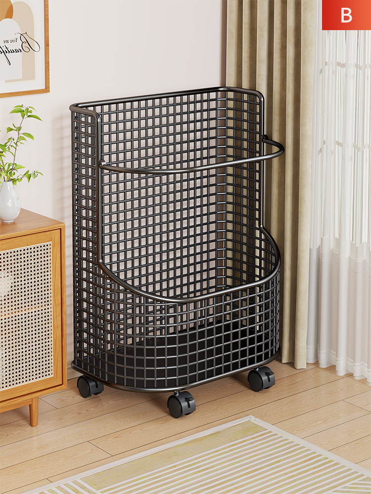 瑜伽垫储物篮家用大容量可移动羽毛球拍储物架带轮子健身器材储物