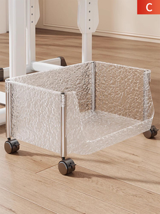 落地式书架收纳架带轮子的家用书包收纳架可移动小车办公桌下收纳