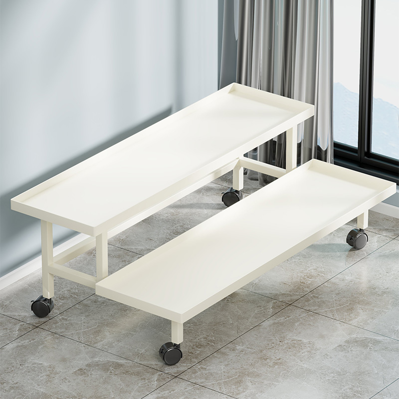 阶梯式花架铁艺带轮阳台鲜花摆放室外可移动简约多层植物展示架子