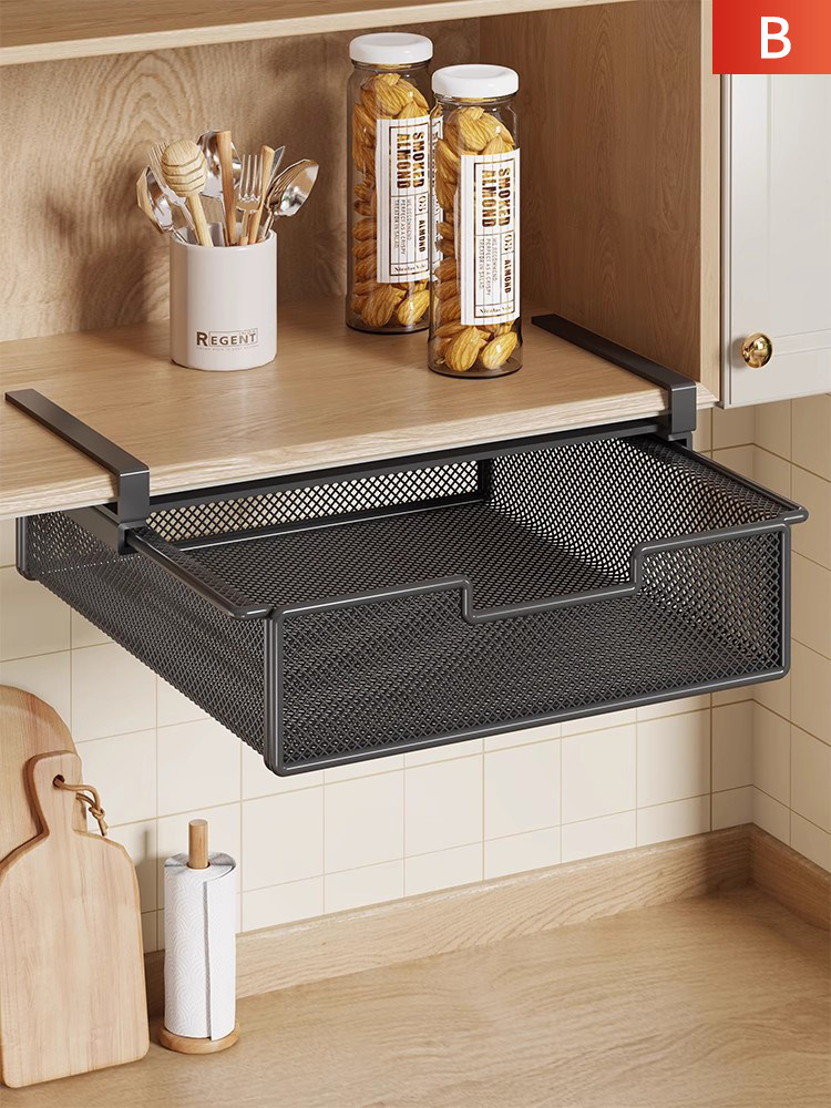 厨房墙柜门储物架无冲孔挂式储物篮厨房多功能挂篮柜分层货架,厨房/烹饪用具,厨房置物架/置物柜/角架,淘宝优惠券,粉丝福利购,淘宝优惠卷