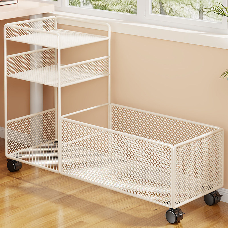 书包置物架落地桌下书架学生宿舍可移动书本储物家用多层杂物整理