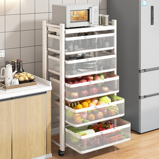 厨房收纳置物架落地多层放蔬菜水果夹缝储物柜多功能抽屉式菜篮子