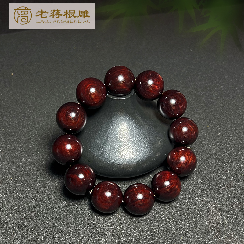 老蒋甄选 2.0-398印度小叶紫檀手串高油高密佛珠多样性发其一