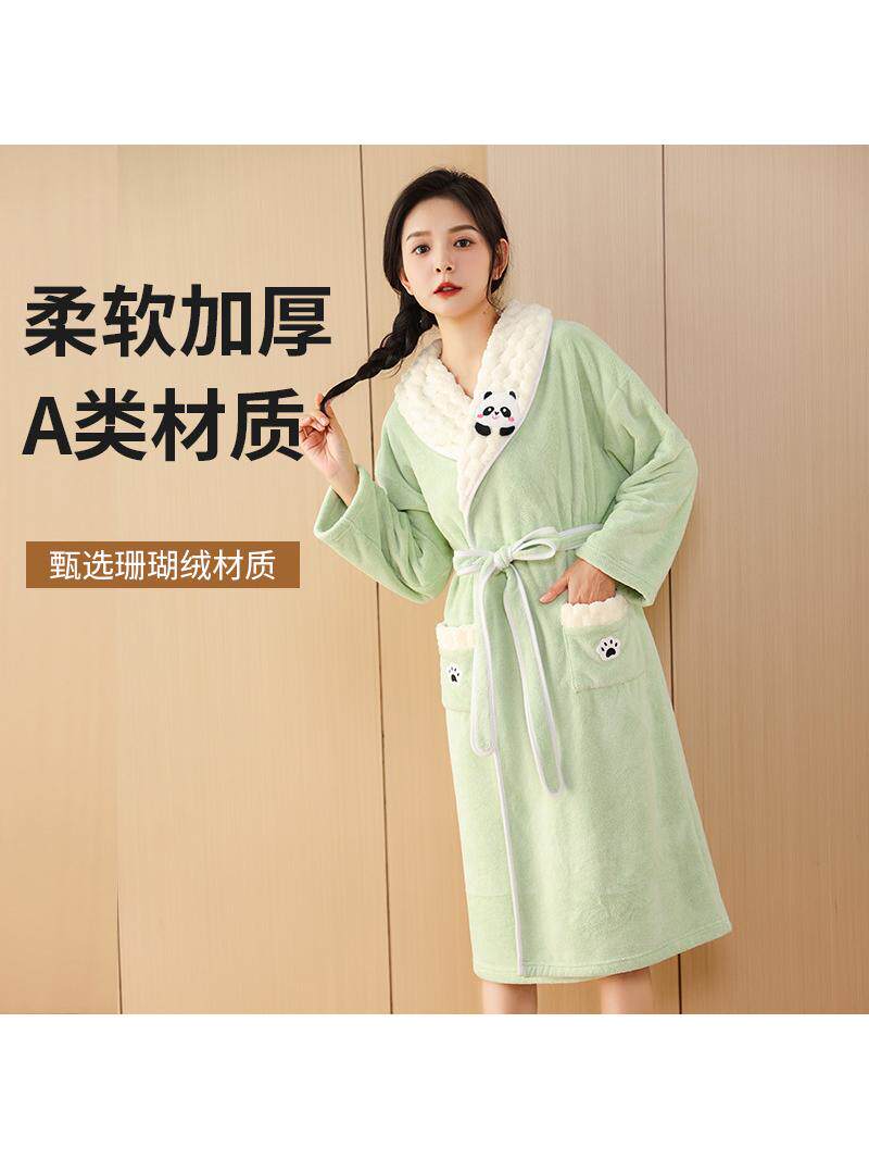 秋冬女款浴巾浴袍可穿式吸水速干2025新款洗完澡穿的大人游泳裹巾