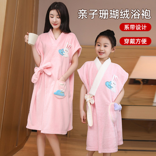 亲子浴巾儿童大人斗篷吸水浴裙