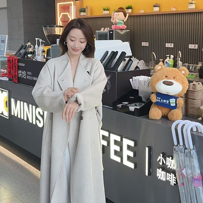 高端双面羊绒大衣宽松中长款