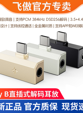 FiiO飞傲/雪漫天 Tiny B直插式解码耳放TypeC转3.5+4.4手机小尾巴