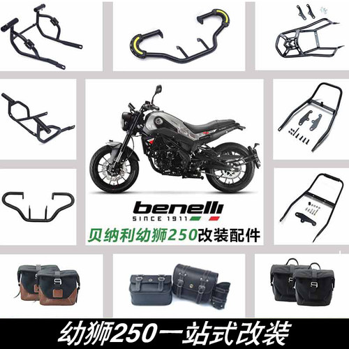 适用于贝纳利幼狮250改装保险杠 保护杠后尾架货架 左右边包 扶手