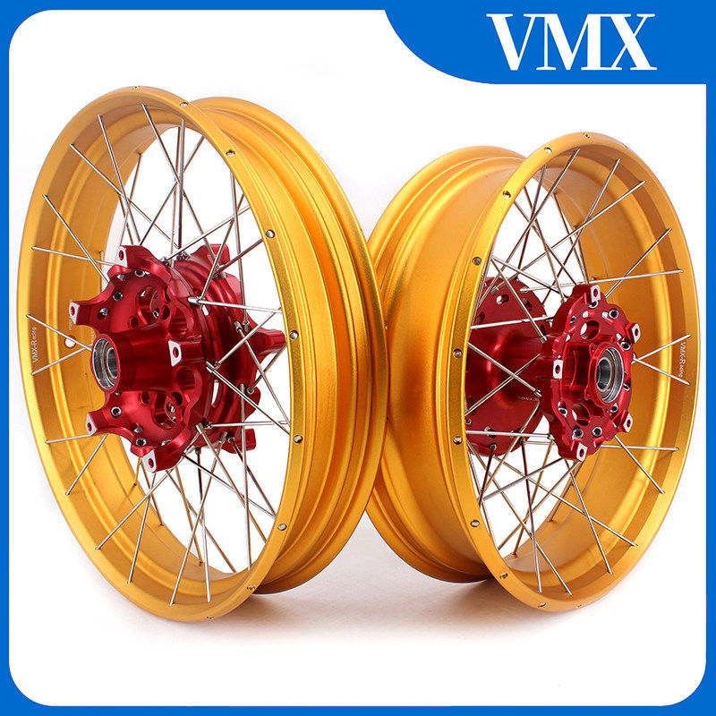 VMX改装钢丝轮组真空辐条轮辋适配宝马 F750GS/ADV 钢圈外圈 金