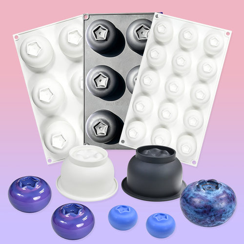 6连Blueberry蓝莓慕斯硅胶模具