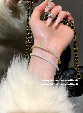 舞会焦点｜爆闪蛇骨钱袋子柔软网管手链手镯轻奢时尚小众设计女