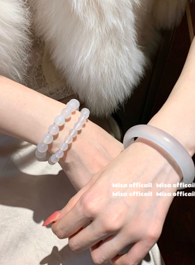 皎白月光｜天然玛瑙水沫玉手串手镯手链轻奢高级感送礼女友石英岩