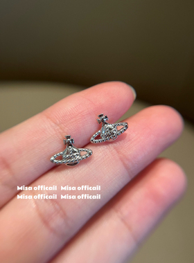 Misa officail浮雕mini小土星耳钉日常小巧精致耳饰网红博主同款