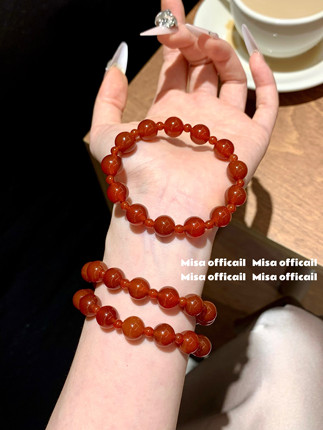 许妍同款｜天然7A级红玛瑙手链手串本命年转运珠赵露思小众送礼女