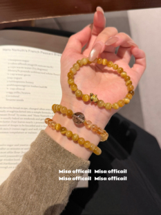 马上有钱！天然虎眼石黑发晶黄塔晶水晶手串招财暴富转运送礼手链