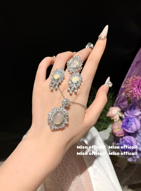 繁花似锦｜天然白玉髓吊坠项链耳钉戒指锁骨链送礼设计感轻奢高级