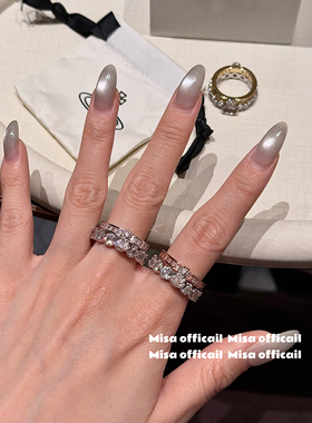 可以拆分的戒指～双层锆石土星戒指叠戴超闪爆闪小众多种戴法男女