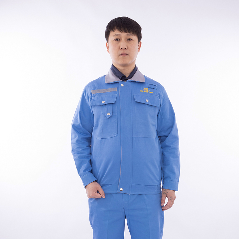 春秋浅蓝鑫亚船舶修造工作服套装定制中船集团工装车间工厂劳保服