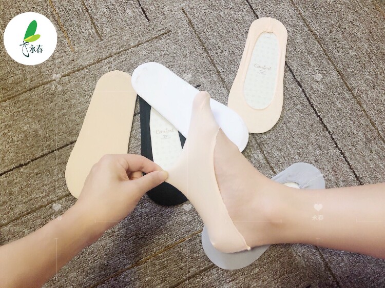 5双永春2458D女士春夏薄款船袜女浅口硅胶防滑全隐形韩版豆豆鞋袜