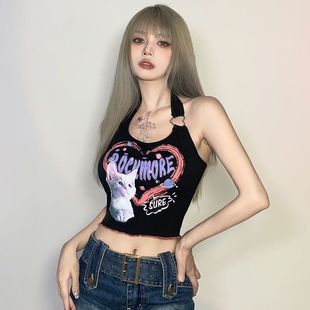 y2k千禧辣妹韩舞服装吊带运动背心短款瑜伽kpop女团跳舞爵士上衣