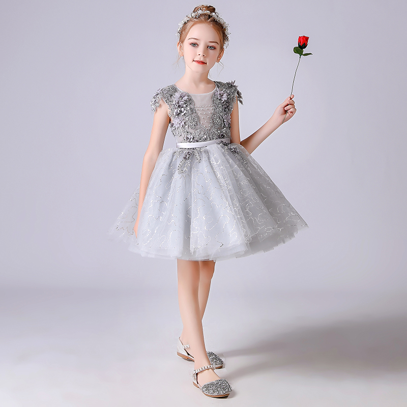 女童礼服公主裙花童婚纱蓬蓬裙钢琴演出服儿童小主持人表演服夏季